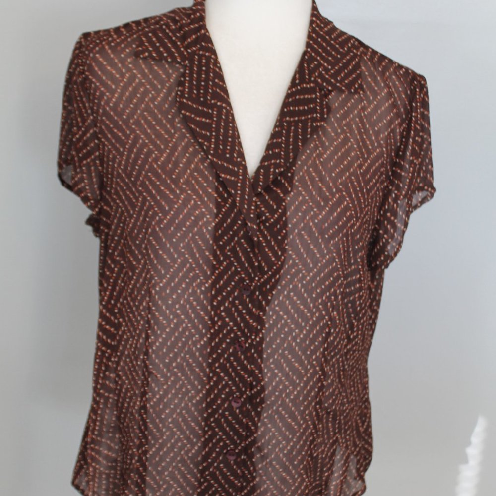 4/$20 Rena Rowan Semi-Sheer Button-Front Shirt